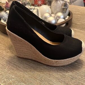 Torrid Black Canvas Wedge Espadrilles